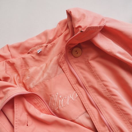 90s salmon pink drawstring design coat
