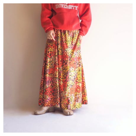 70s floral maxi skirt