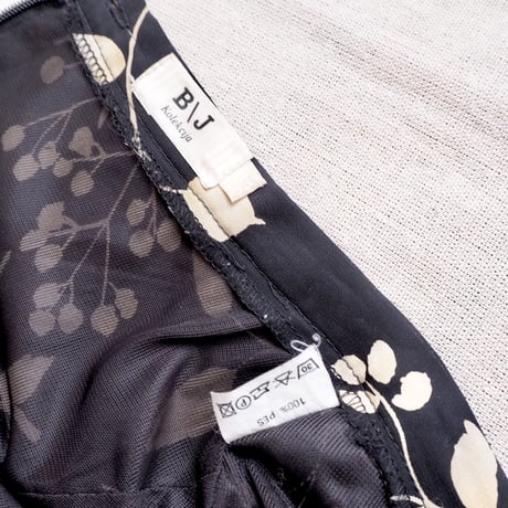 vintage black floral maxi skirt