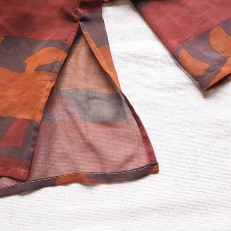 sheer brown abstract print shirts