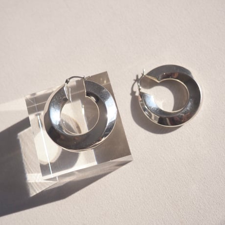 vintage silver925 chunky swirl hoop earrings