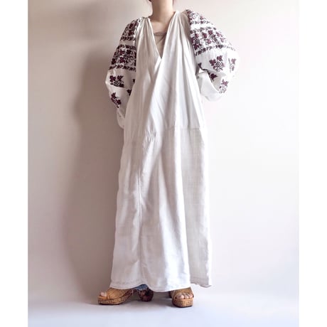 vintage ukrainian embroidered maxi dress