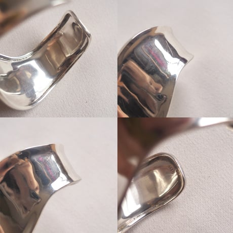vintage sterling silver wave cuff bangle