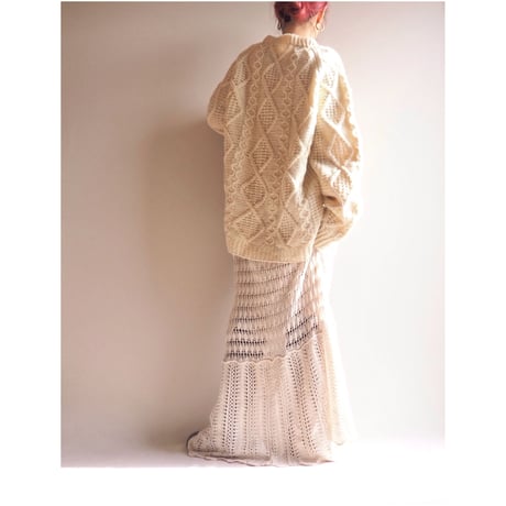 vintage oversized aran knit sweater