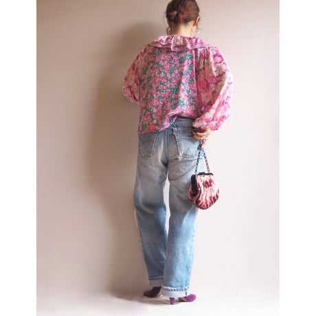 80s "Diane Freis" floral ruffle blouse (PK)