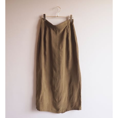 made in USA rayon olive set up (blouse & skirt)