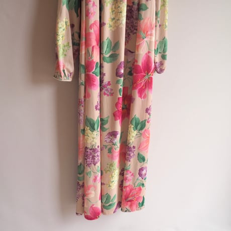 70s〜 floral house maxi dress