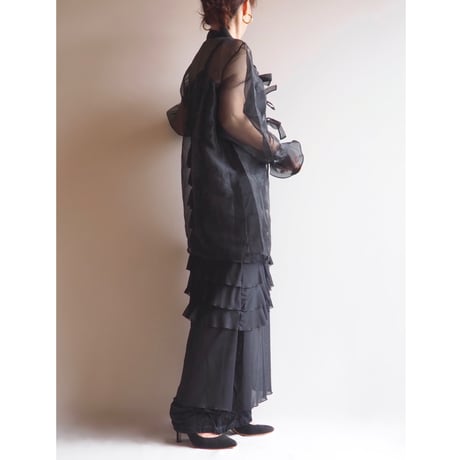 "JORDAN" oversized ribbon sheer blouse