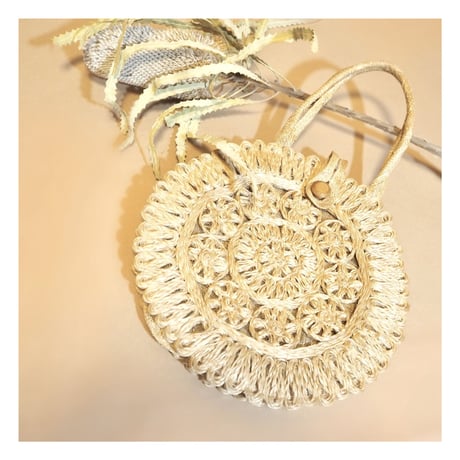 vintage raffia circle  bag