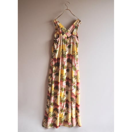 80s "Carol Anderson" tropical sleeveless maxi dress