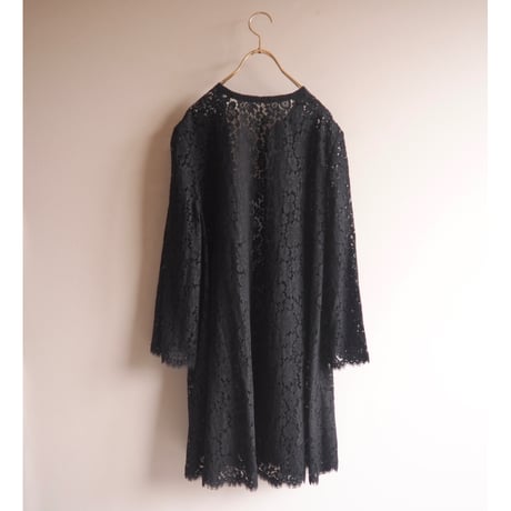 vintage no collar lace robe