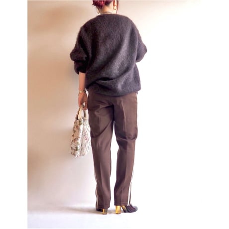 80s "Adidas" brown × beige track pants