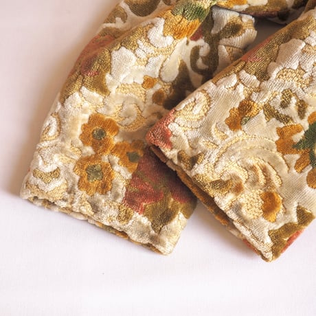 60s〜 beige floral tapestry coat
