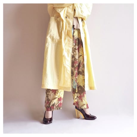 80s lemon yellow nylon design coat