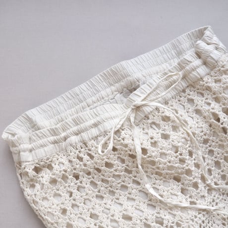 vintage ivory crochet maxi skirt