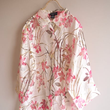 "elementz" oversized sheer floral blouse