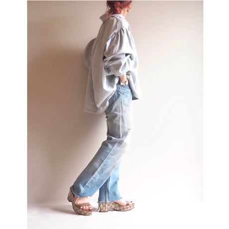 vintage balloon sleeve folk blouse