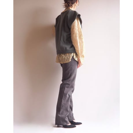 80s〜 gold lace blouse