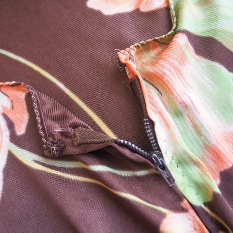 70〜80s "LORRAINE" floral house maxi dress