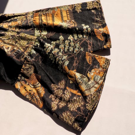 vintage landscape cropped blouse