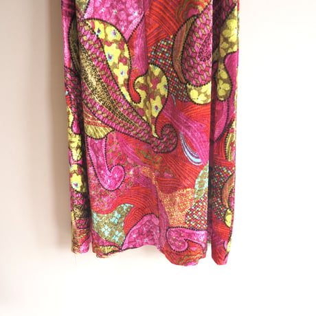70s velvet psychedelic maxi skirt