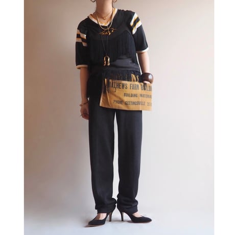 80〜90s metallic knit easy pants