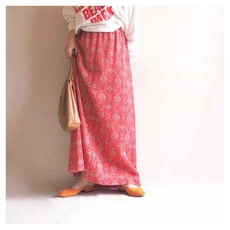 70s abstract glitter jersey maxi skirt