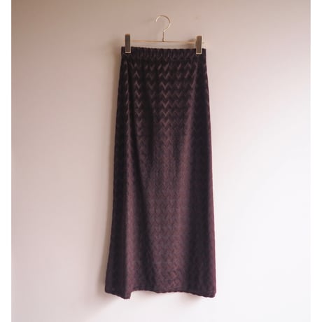 80〜90s zigzag velours maxi skirt