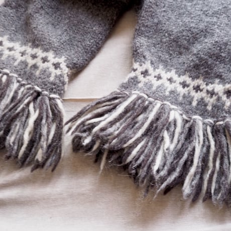 vintage wool nordic fringe sweater