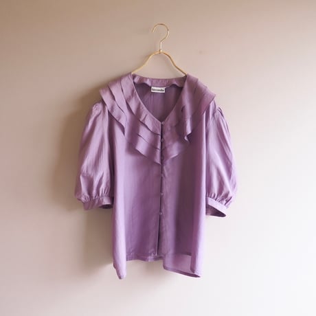 "lecomte" ruffle design silk blouse