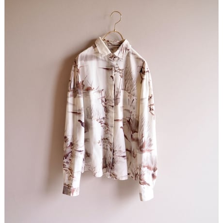 vintage ink painting blouse