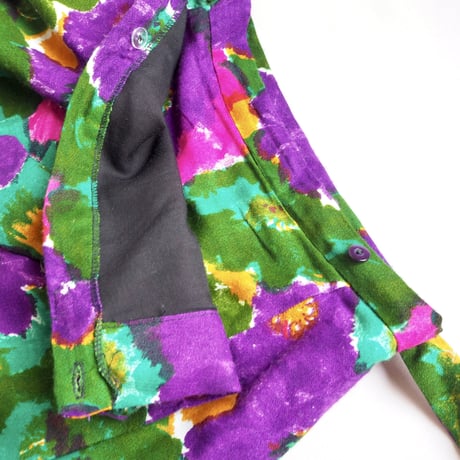 60s floral wrap maxi skirt