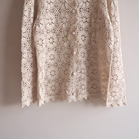 70s〜 crochet design cardigan