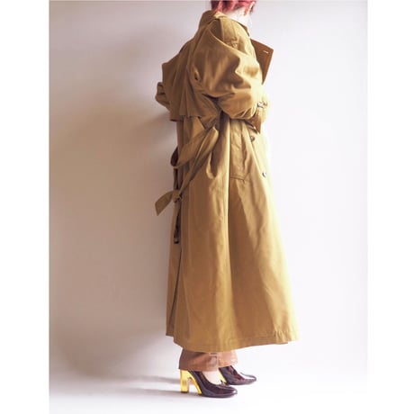 80s quilted sleeve design trench coat
