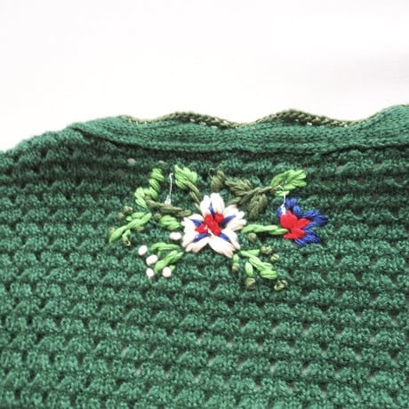 "ALPIN" floral embroidered scallop cardigan