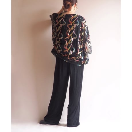 80s "PATRA" abstract metallic blouse