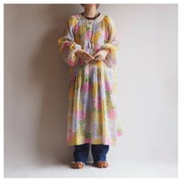70s "Jamison" floral sheer midi dress