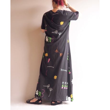 "Copa Cabana" graffiti print s/s maxi dress