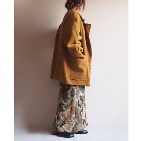 vintage cocoon design wool coat