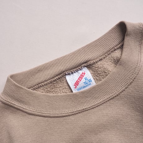 90s "JERZEES" beige oversized plain sweat