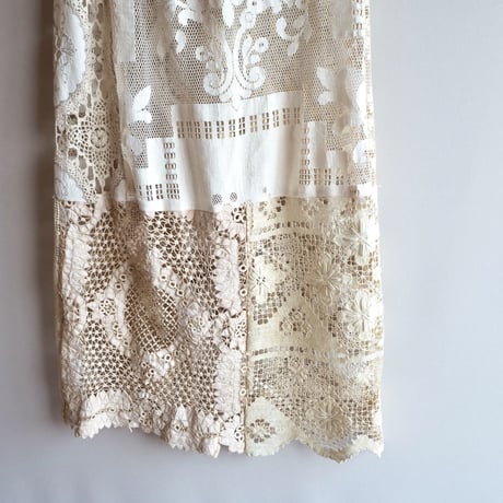 original remake lace patchwork maxi skirt A
