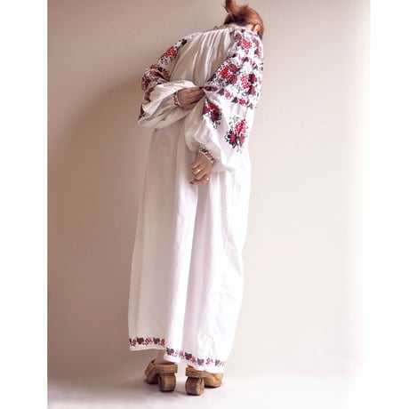 vintage ukrainian embroidered maxi dress
