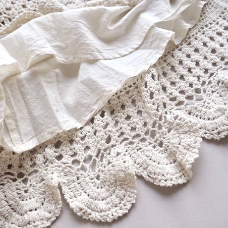 vintage ivory crochet maxi skirt