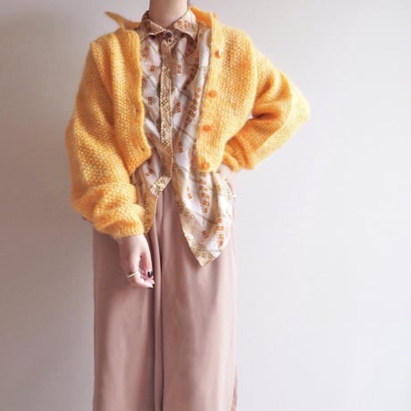 vintage orange mohair cardigan
