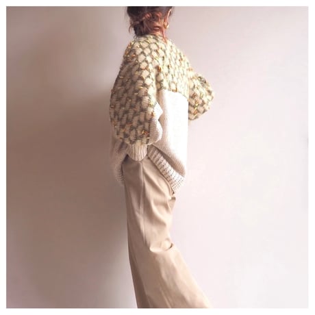 vintage nep yarn metallic design sweater