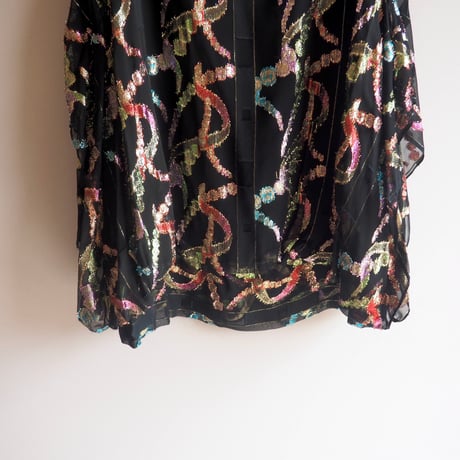 80s "PATRA" abstract metallic blouse