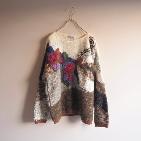 80s "Mariea Kim" floral design sweater