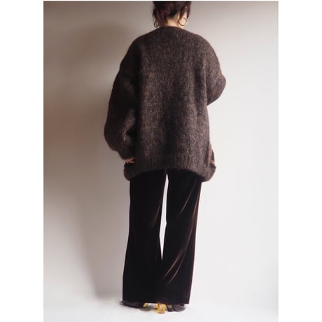 80〜90s fuzzy abstract design cardigan