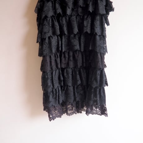 60s〜 "Jeri Morton" lingerie lace ruffle dress