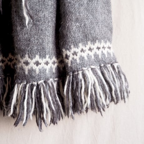 vintage wool nordic fringe sweater